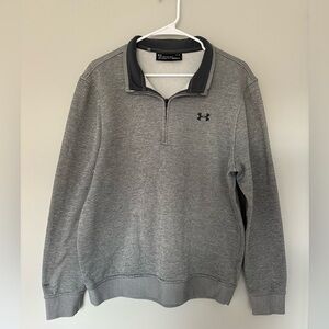 Men's Under Armour Storm Sweater Fleece Quarter-Zip Pullover, Large, Grey